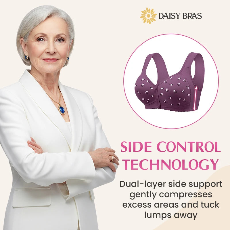 Daisy Bra: Easy Front-Close Wirefree Support Bra