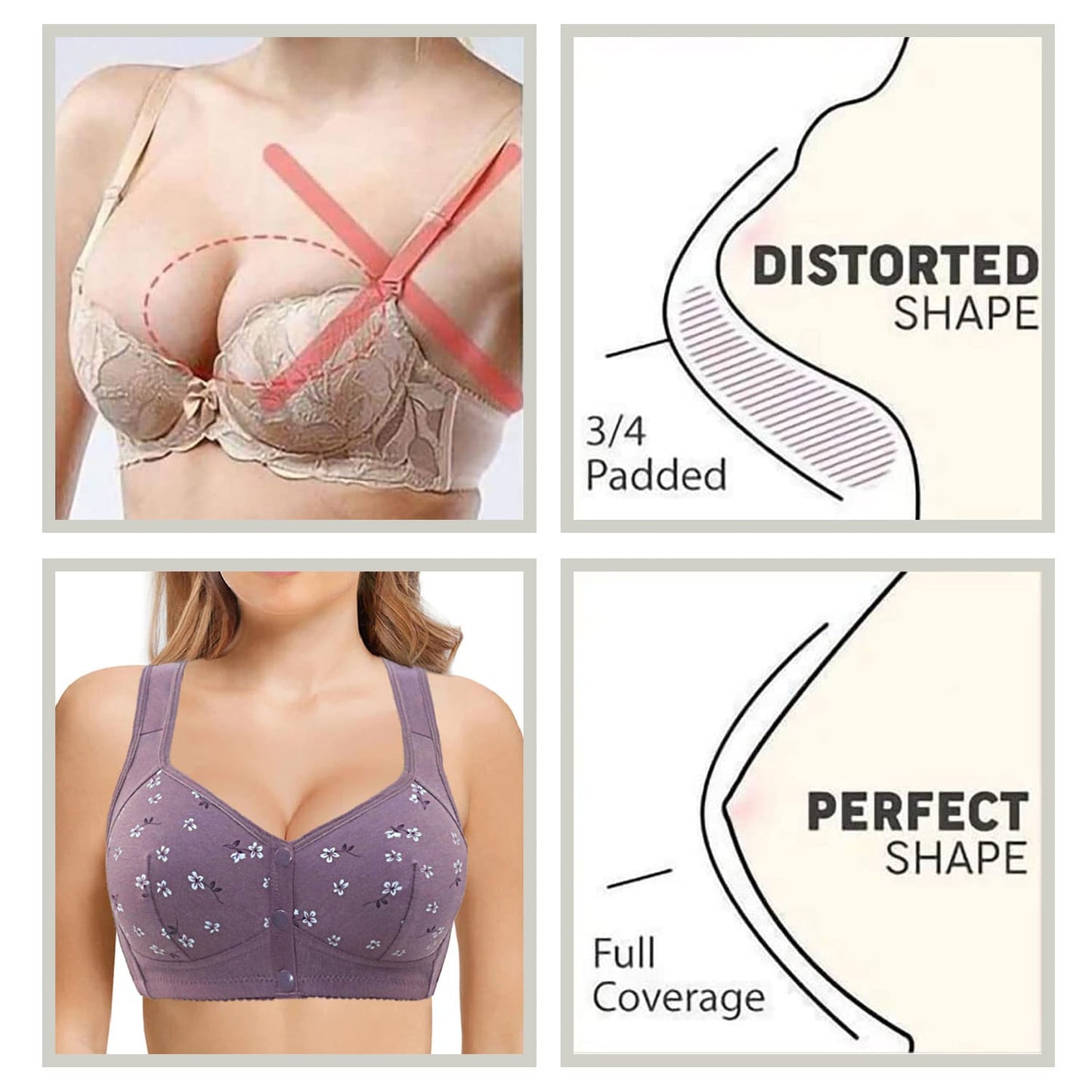 Daisy Bra: Easy Front-Close Wirefree Support Bra