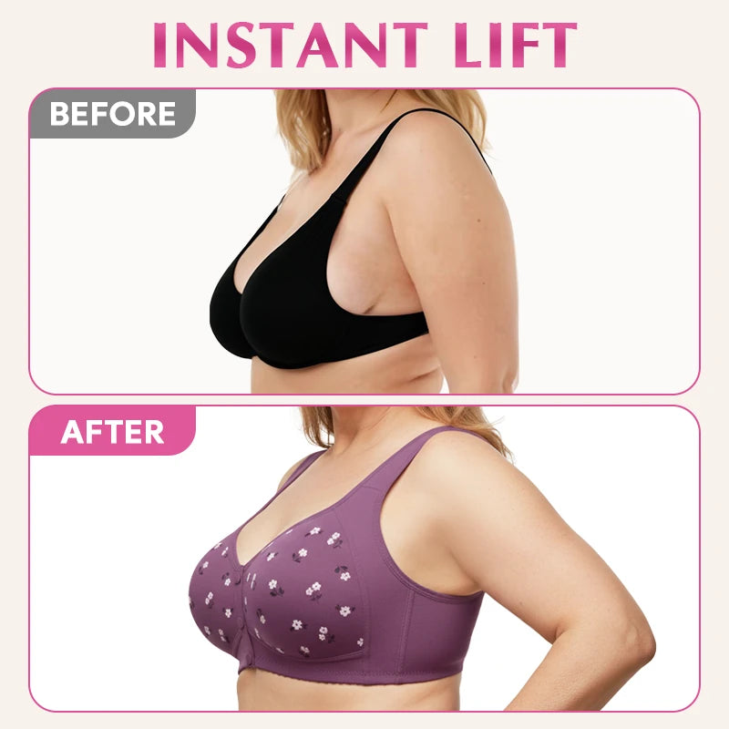 Daisy Bra: Easy Front-Close Wirefree Support Bra